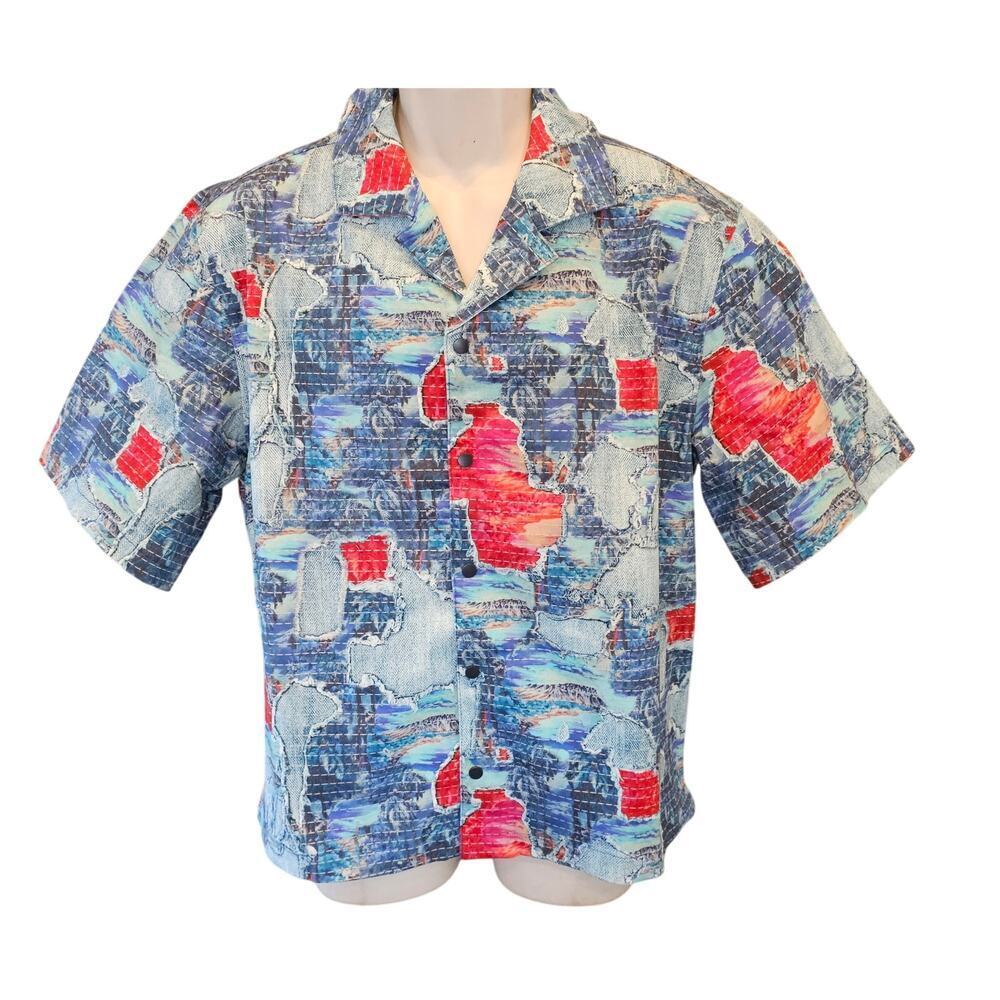 Nwt nova men Maui garden shirt snap button boxy sz S island vacation mens NEW
